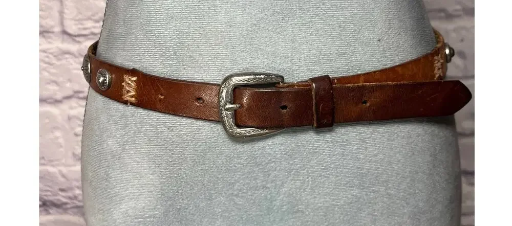 Vintage Y2K Fossil Western/Boho Style Leather Concho Belt